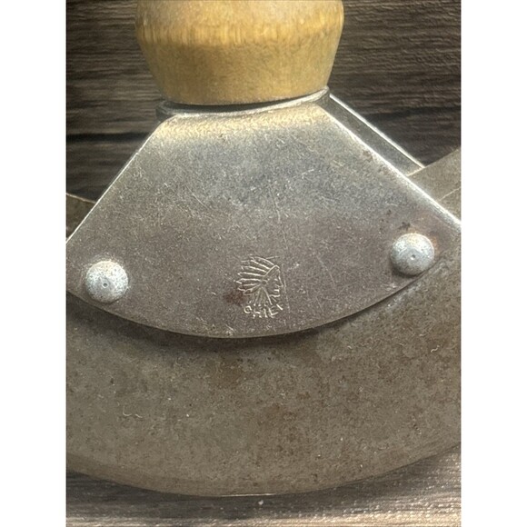 Vintage Chief Double Bladed Chopper -Cutter Wood Handle Stainless Steel Made USA - Picture 4 of 10